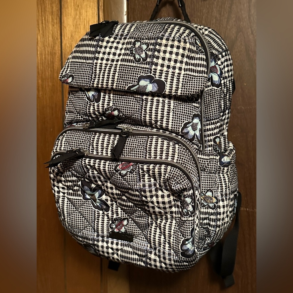Large Vera Bradley diaper bag backpack in perfect condition with a changing pad